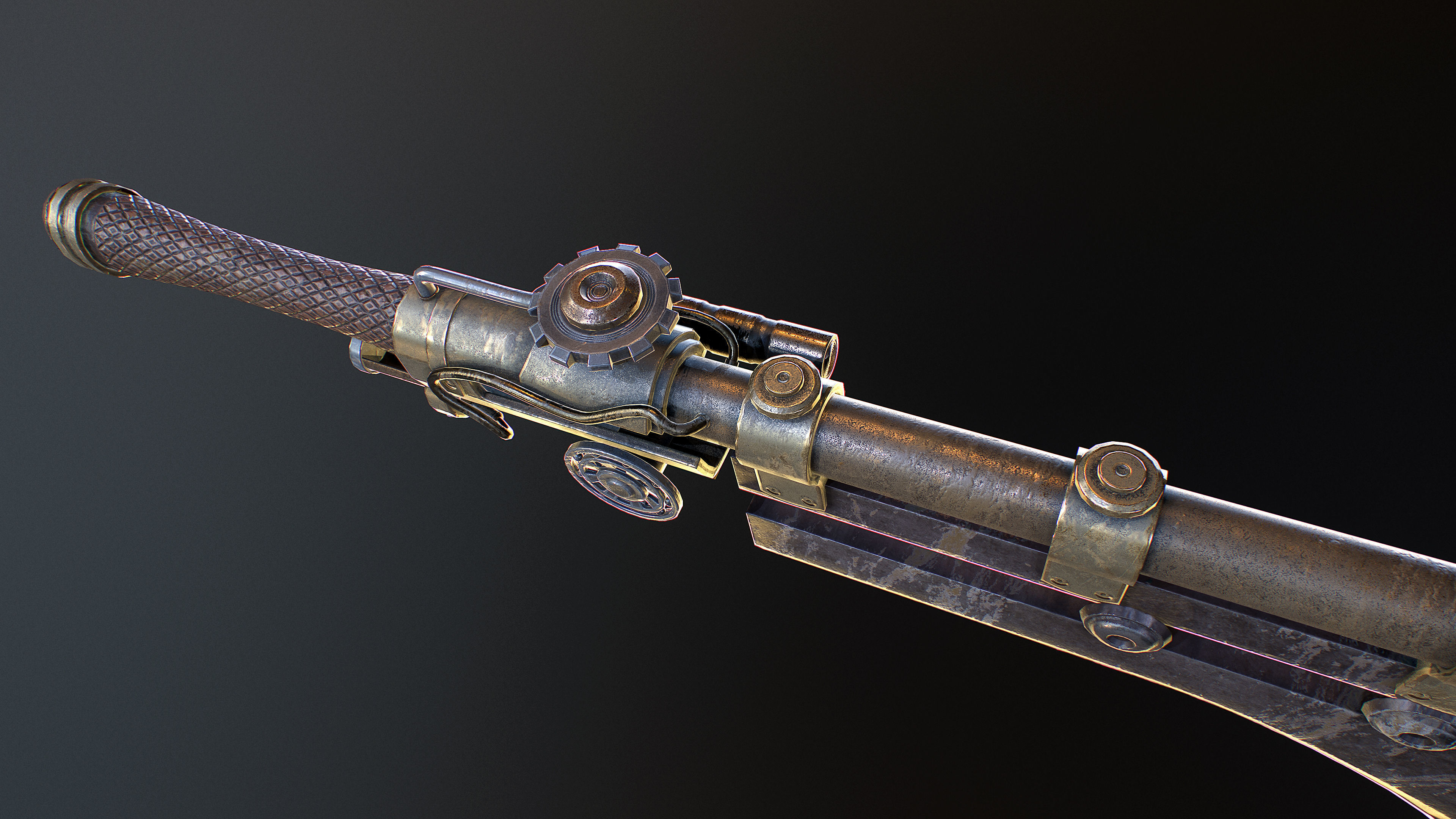 3D model Gunblade steampunk VR / AR / low-poly | CGTrader