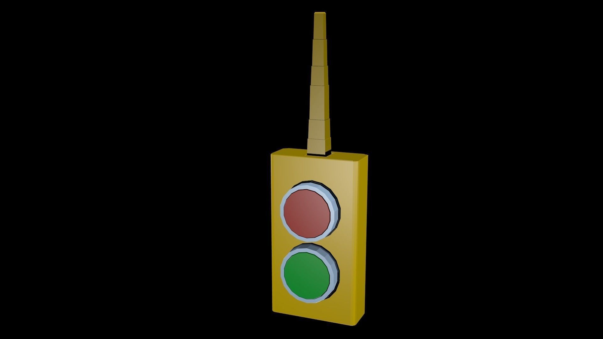 Low poly remote on  buttons Low-poly  3D model
