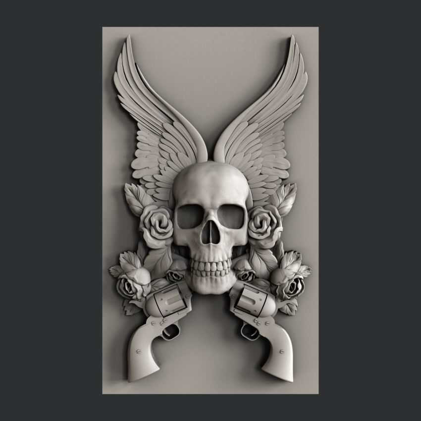 3d STL models for CNC skull guns