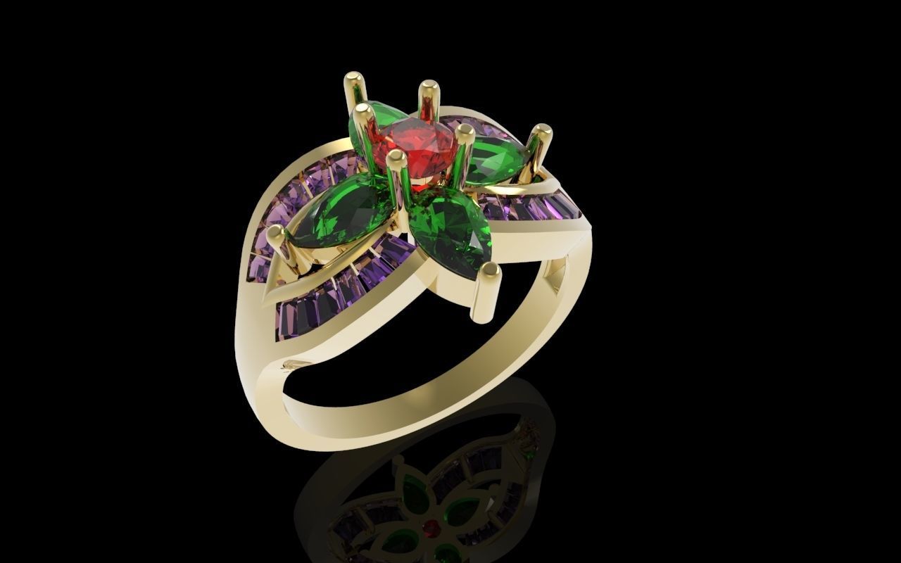 475 Diamond Women ring 3D print model