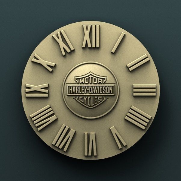 Harley Davidson wall clock 3d stl model for cnc