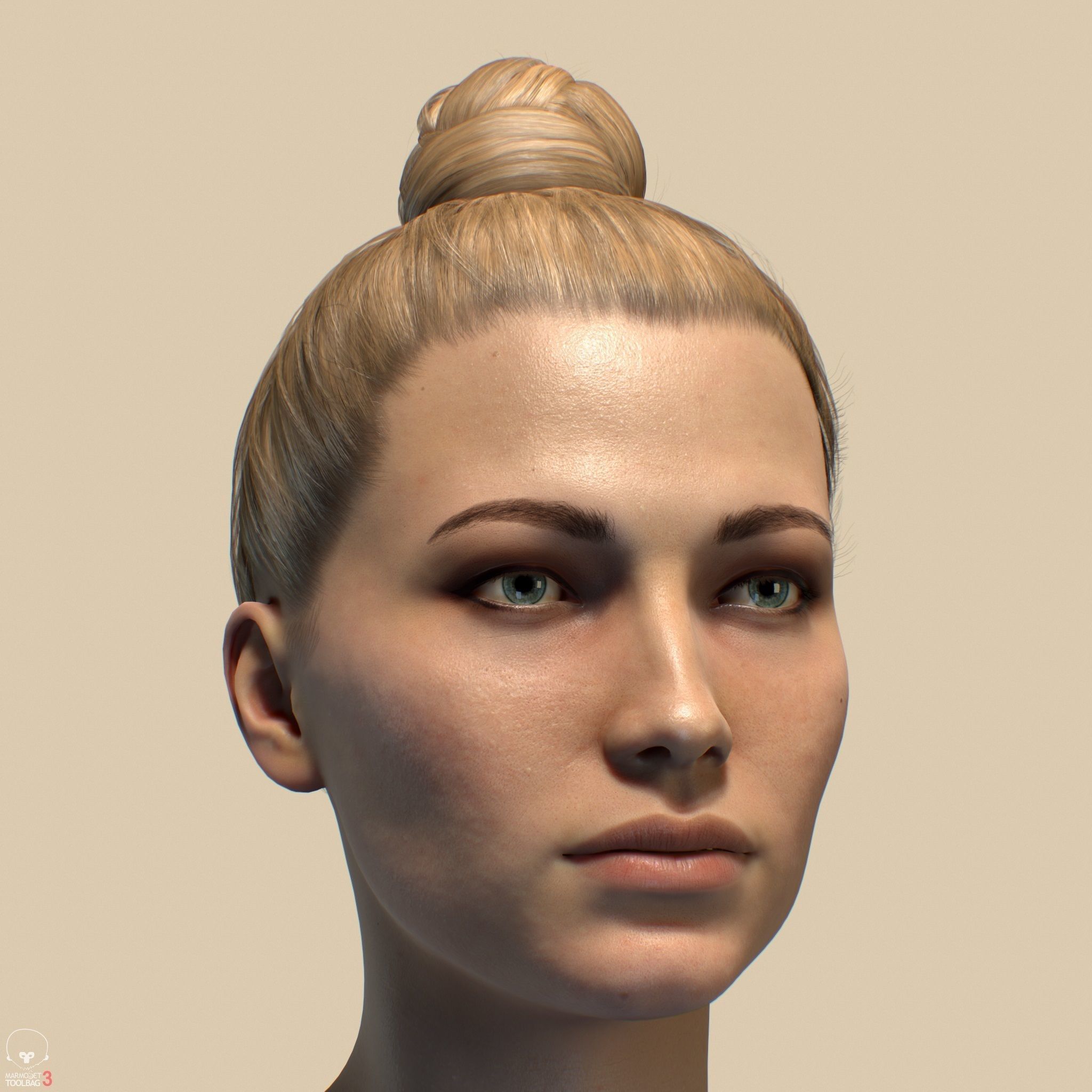 3D model Average Caucasian Female Head VR / AR / low-poly | CGTrader