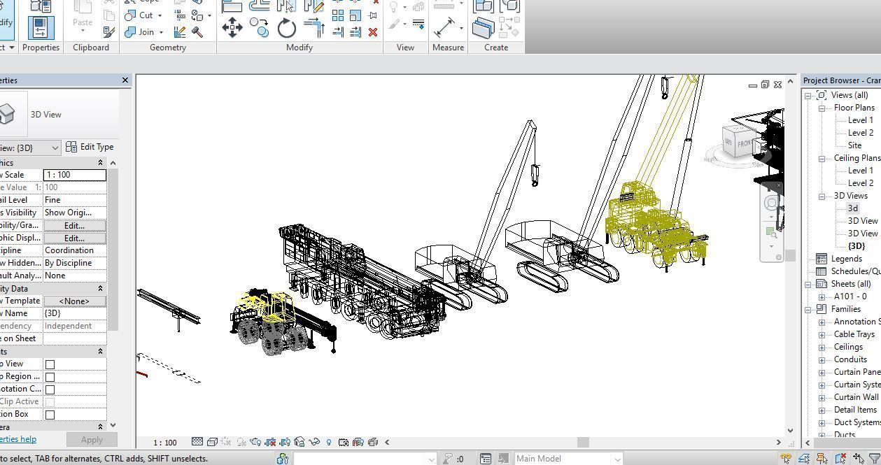 20 Models Cranes Revit Family 2015 3D model CGTrader