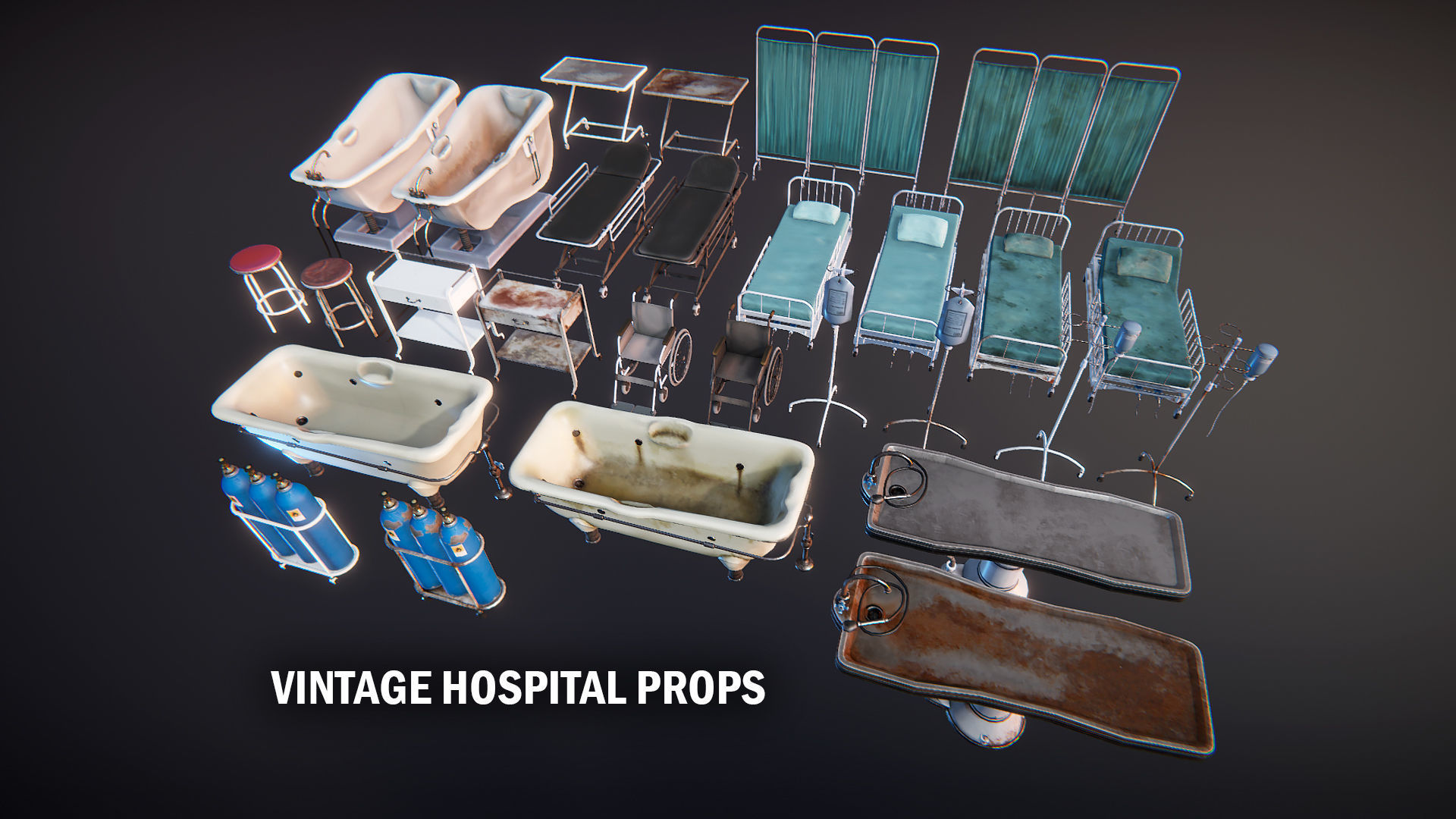 Vintage hospital props