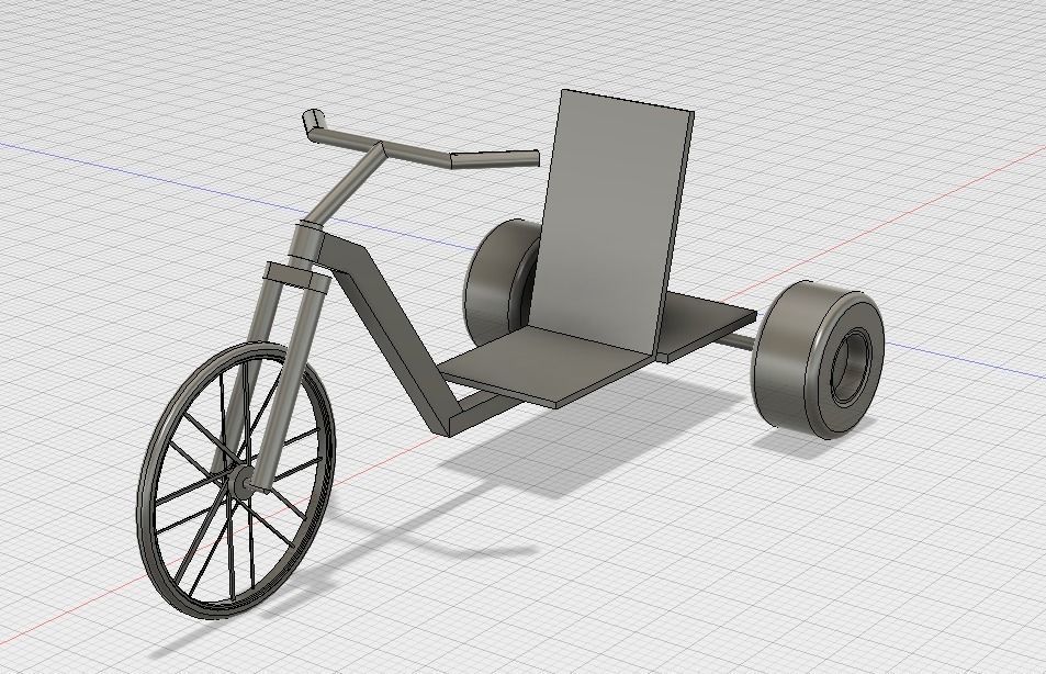 Simple Drift Trike No Motor 3D model 3D printable | CGTrader