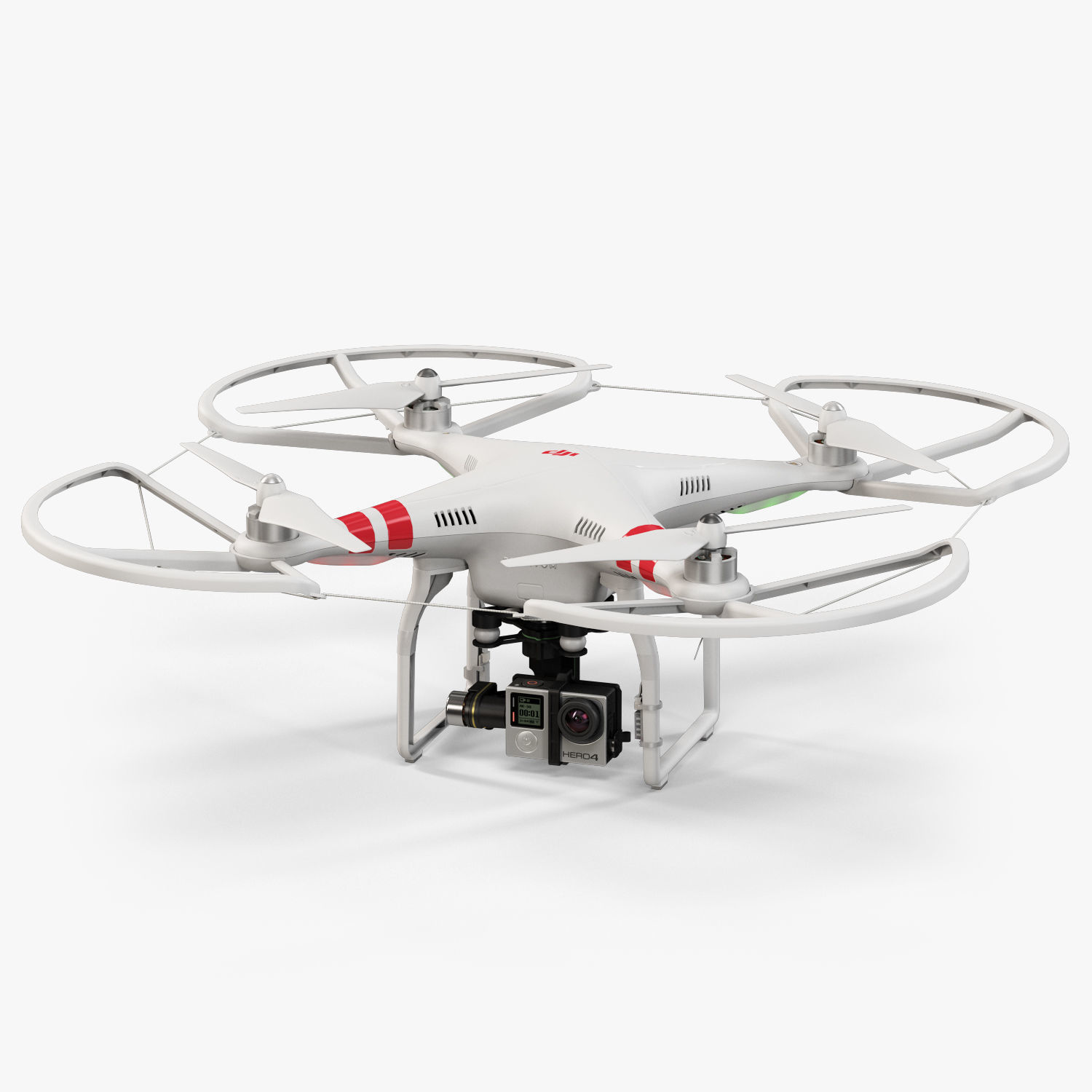 DJI Phantom 2 Quadcopter with Prop Guard and 3D asset 1