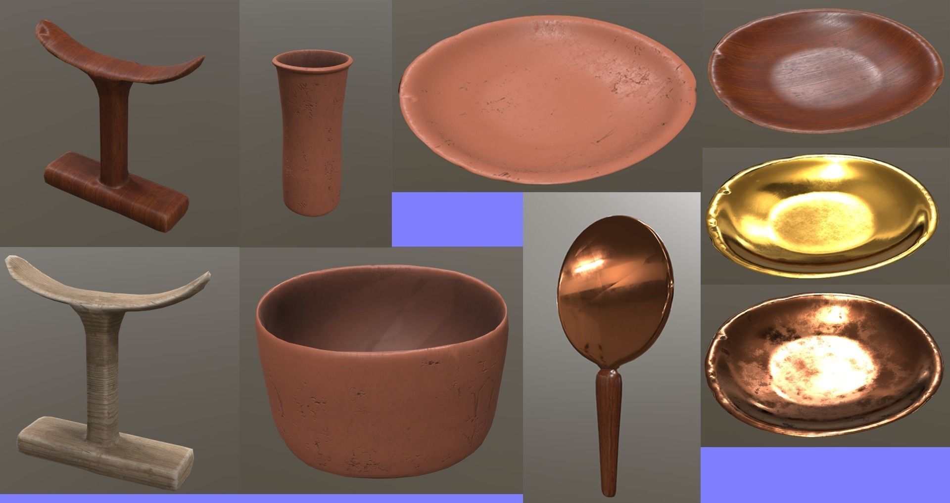 3D asset Egyptian utensils kitchenware CGTrader