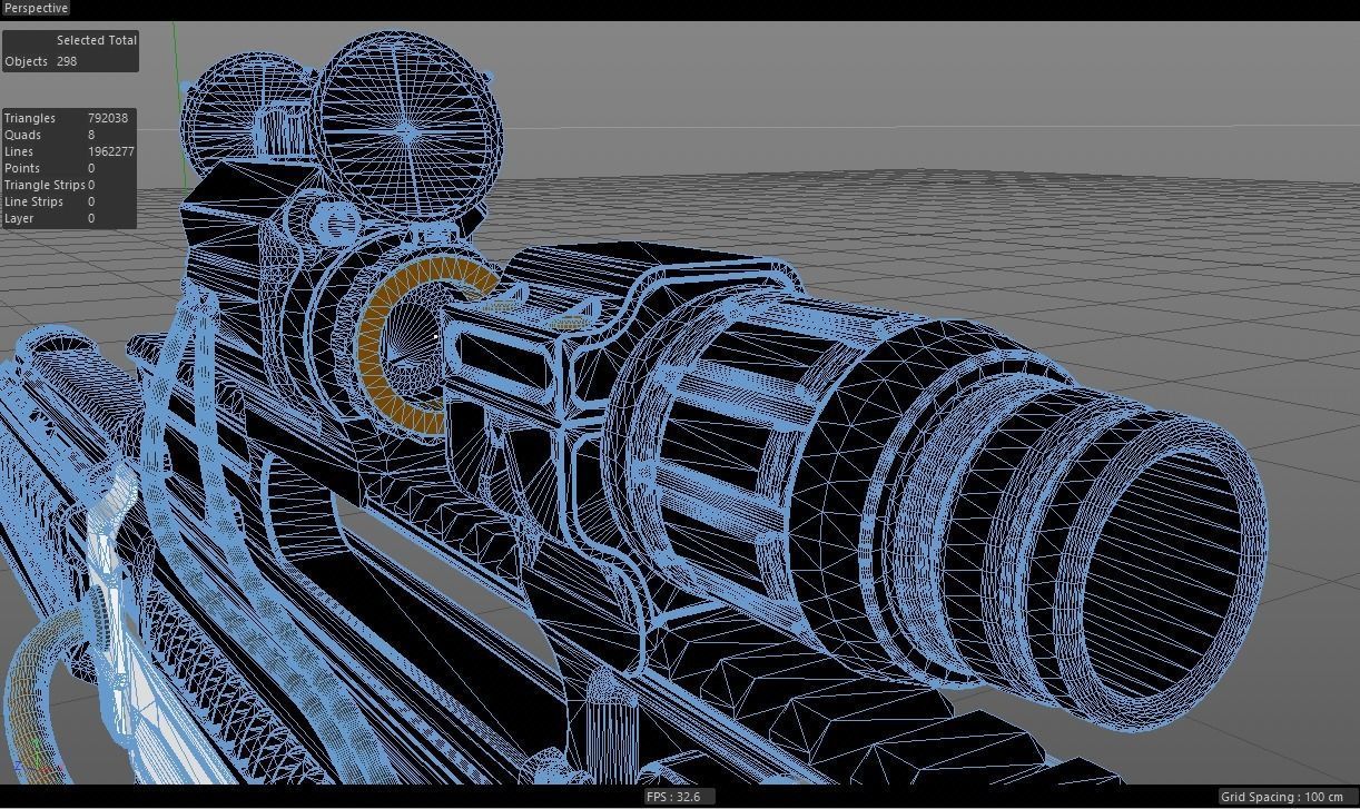 Sci-fi concept Laser Rifle free 3D model | CGTrader