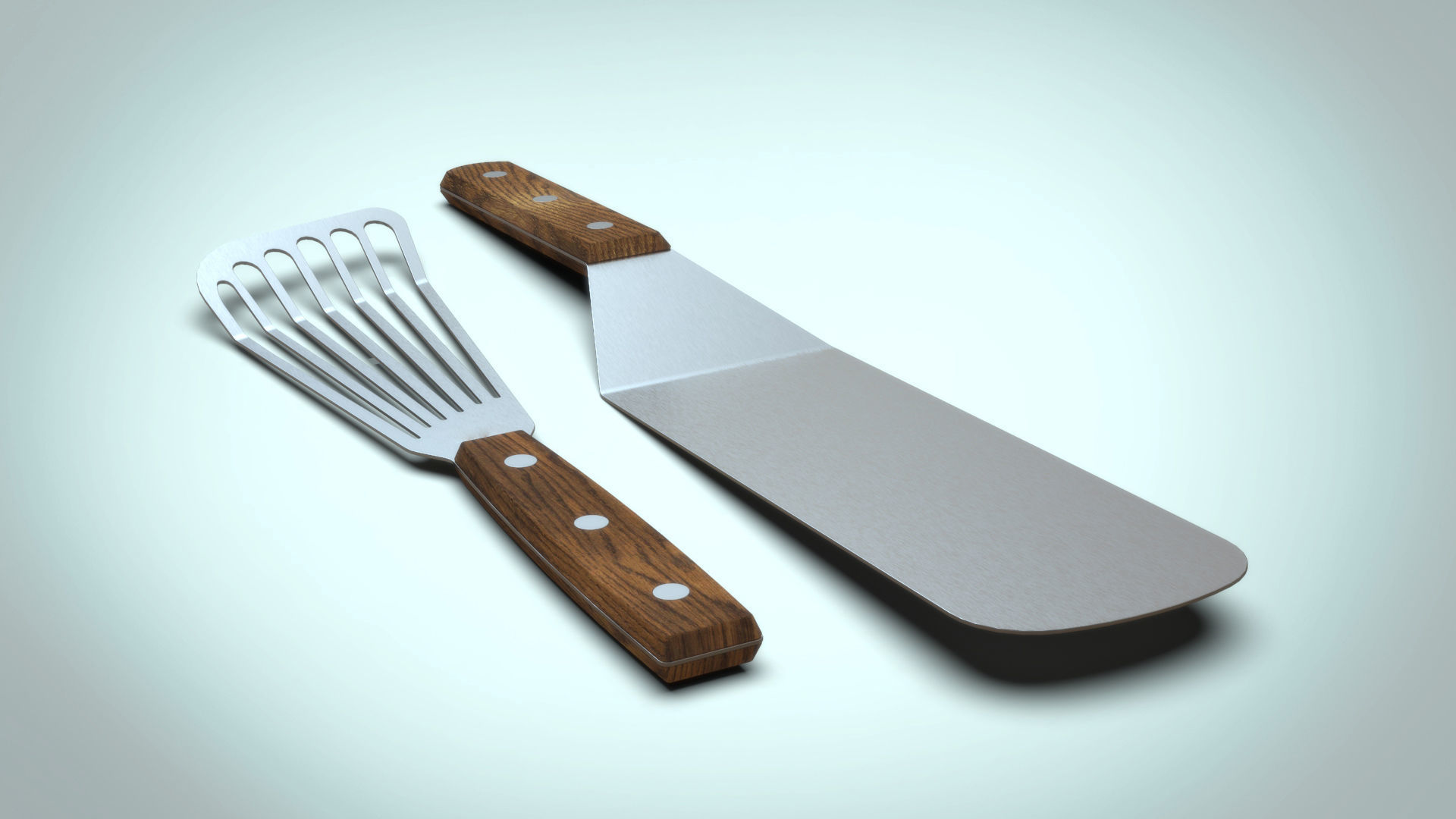 Kitchen Spatula and Turner Set 3D model CGTrader