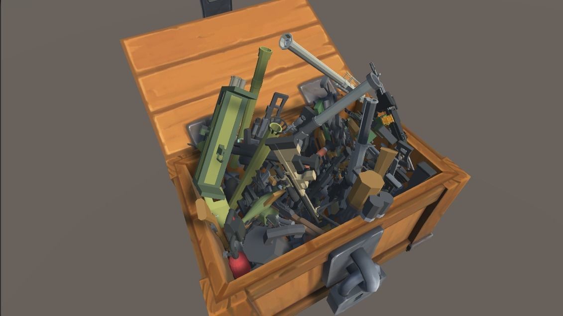 Low poly MEGA gunpack Free low-poly 3D model