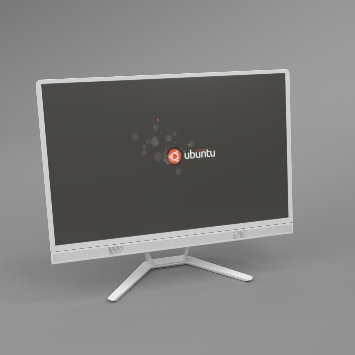 Lenovo LCD monitor C5030 white Blender Cycles 3D model CGTrader