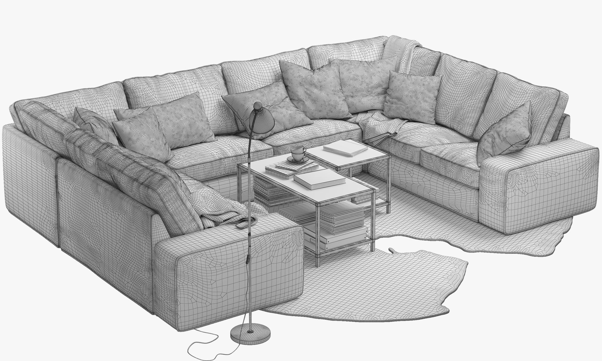KIVIK 7seat Ushaped sofa Ikea 3D model CGTrader