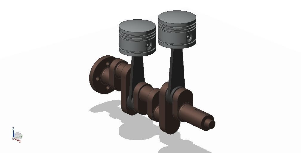 Linear dual pistons Free 3D model