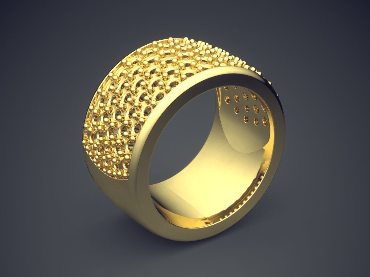 Thick Textured Man Ring 3D print model