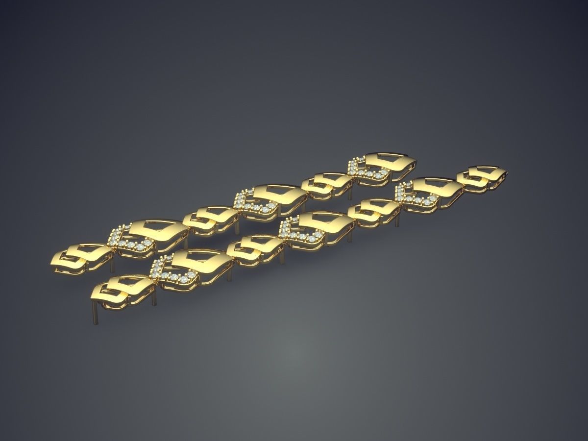 Gorgeous Chain-Shaped Diamond Bracelet 3D print model