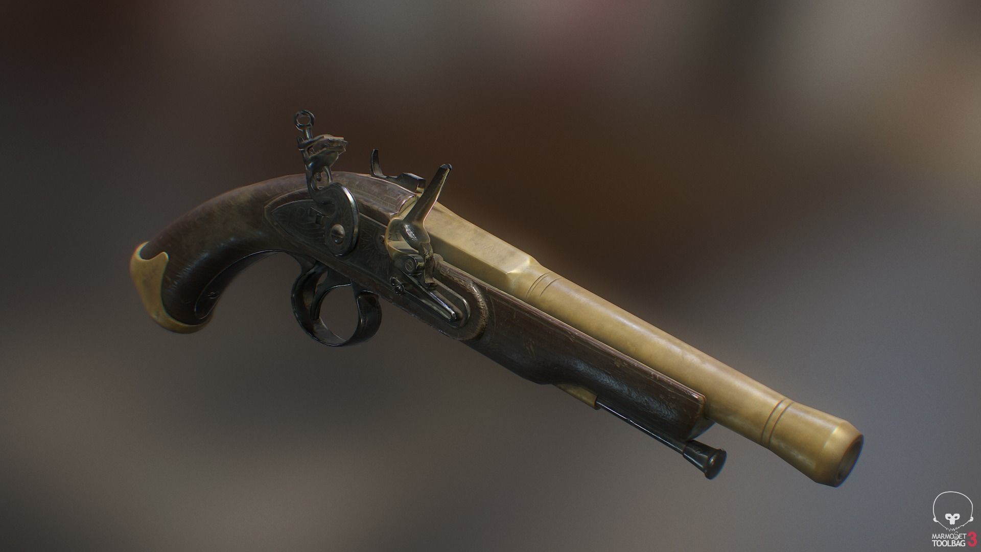 Pirates pistol Low-poly 3D model