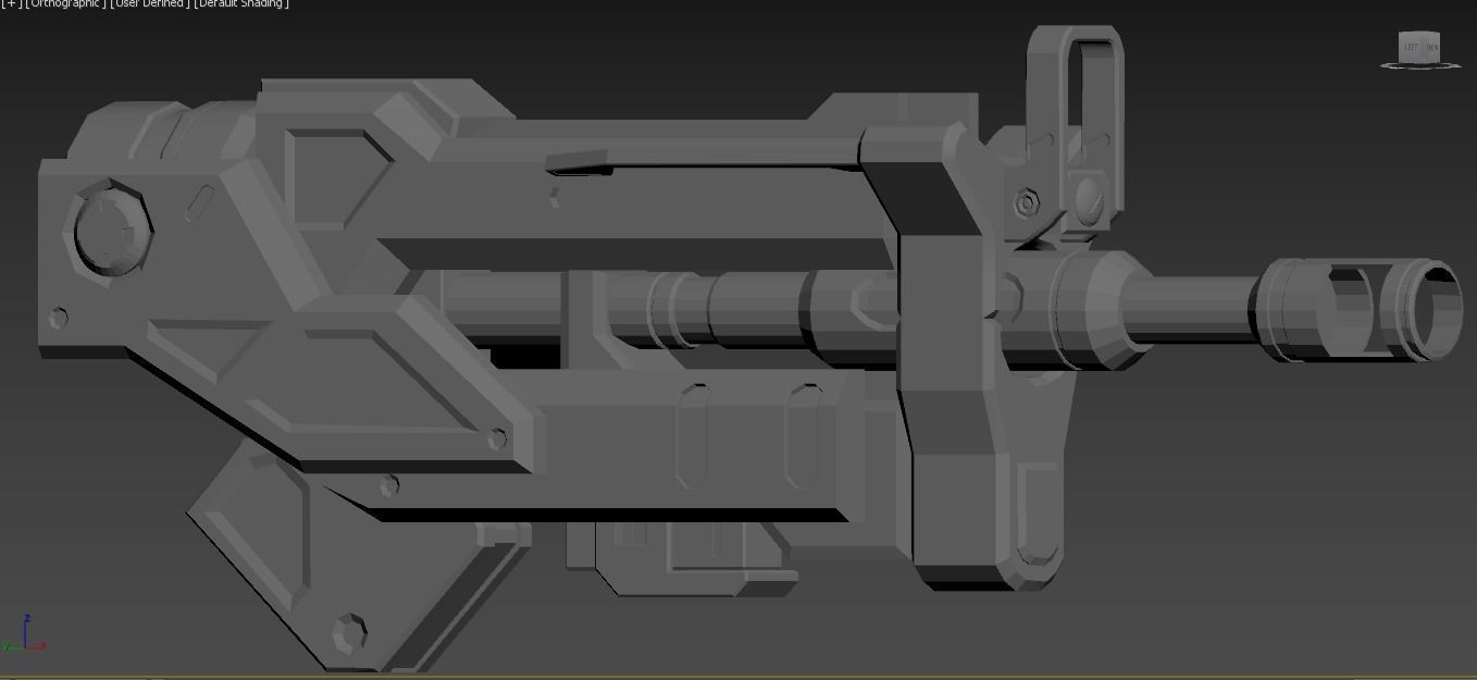 Bastion gun ready to bake and texture  Low-poly  3D model