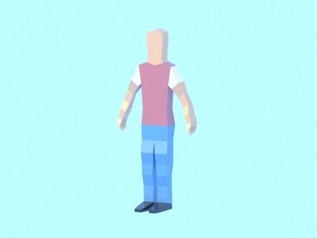 Very low poly male character Free low-poly 3D model