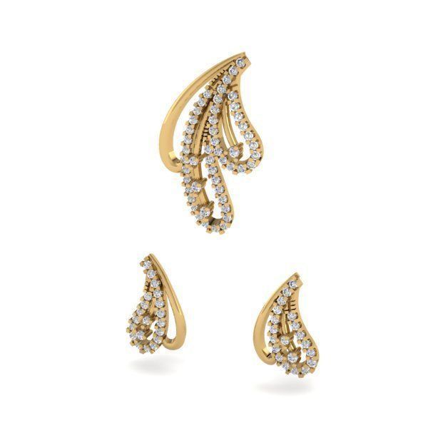 Gold Color Eartops With Diamonds 5 3D print model