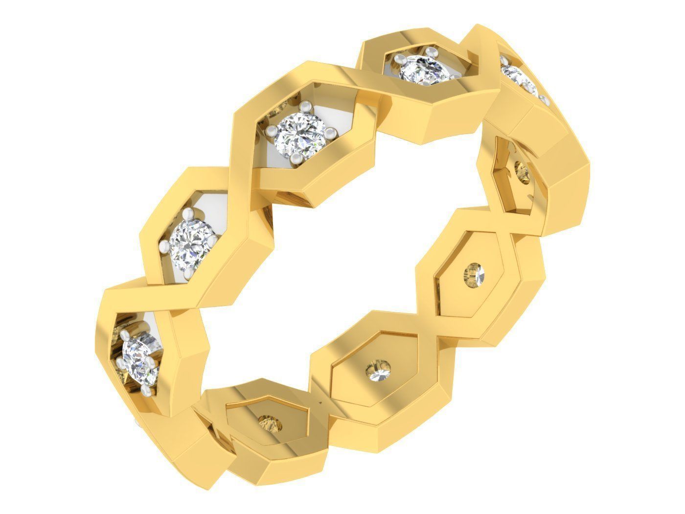Twisted Design Engagement Ring With Diamonds 1 3D print model