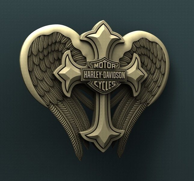 3d STL Model for CNC Router Harley Davidson Cross