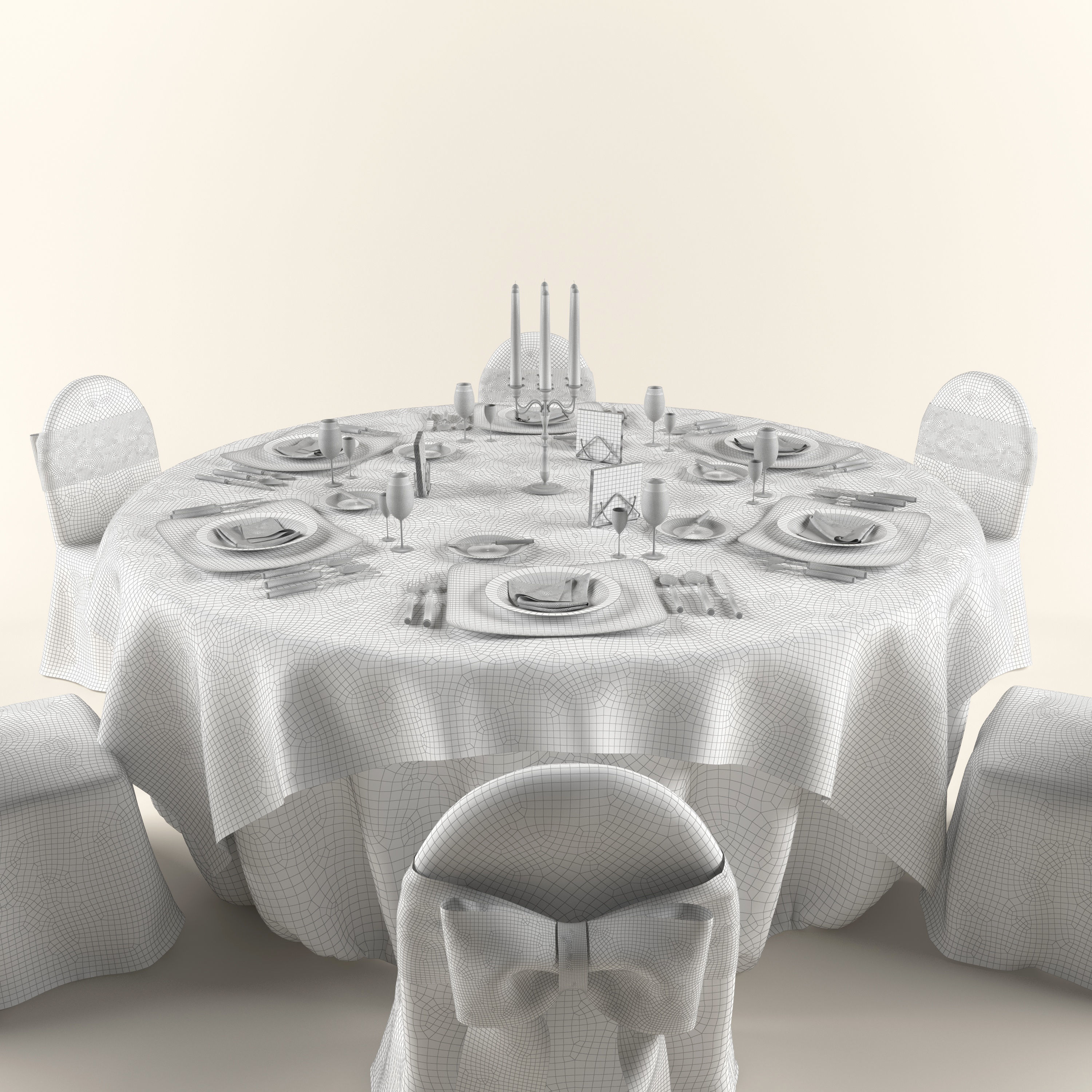 banquet table 3D model CGTrader