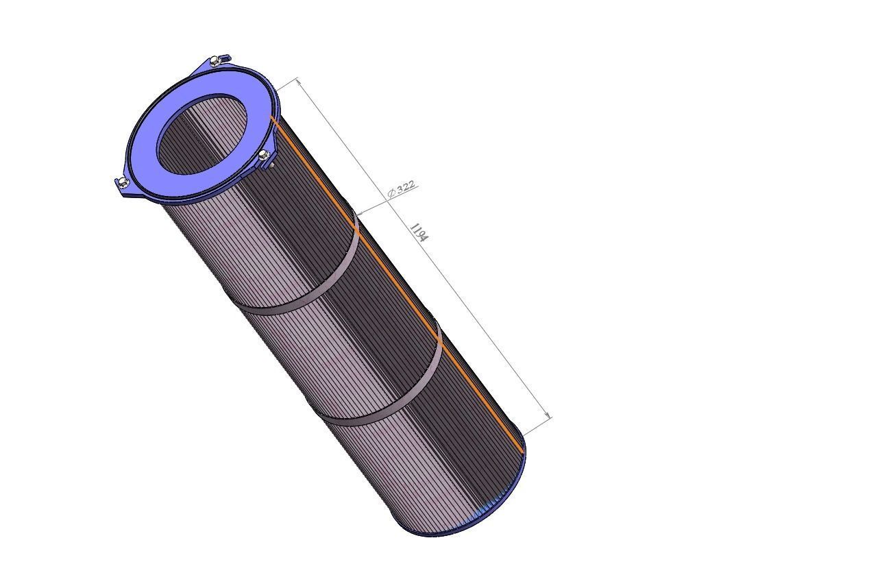 Cartridge filter vertical 3D model CGTrader