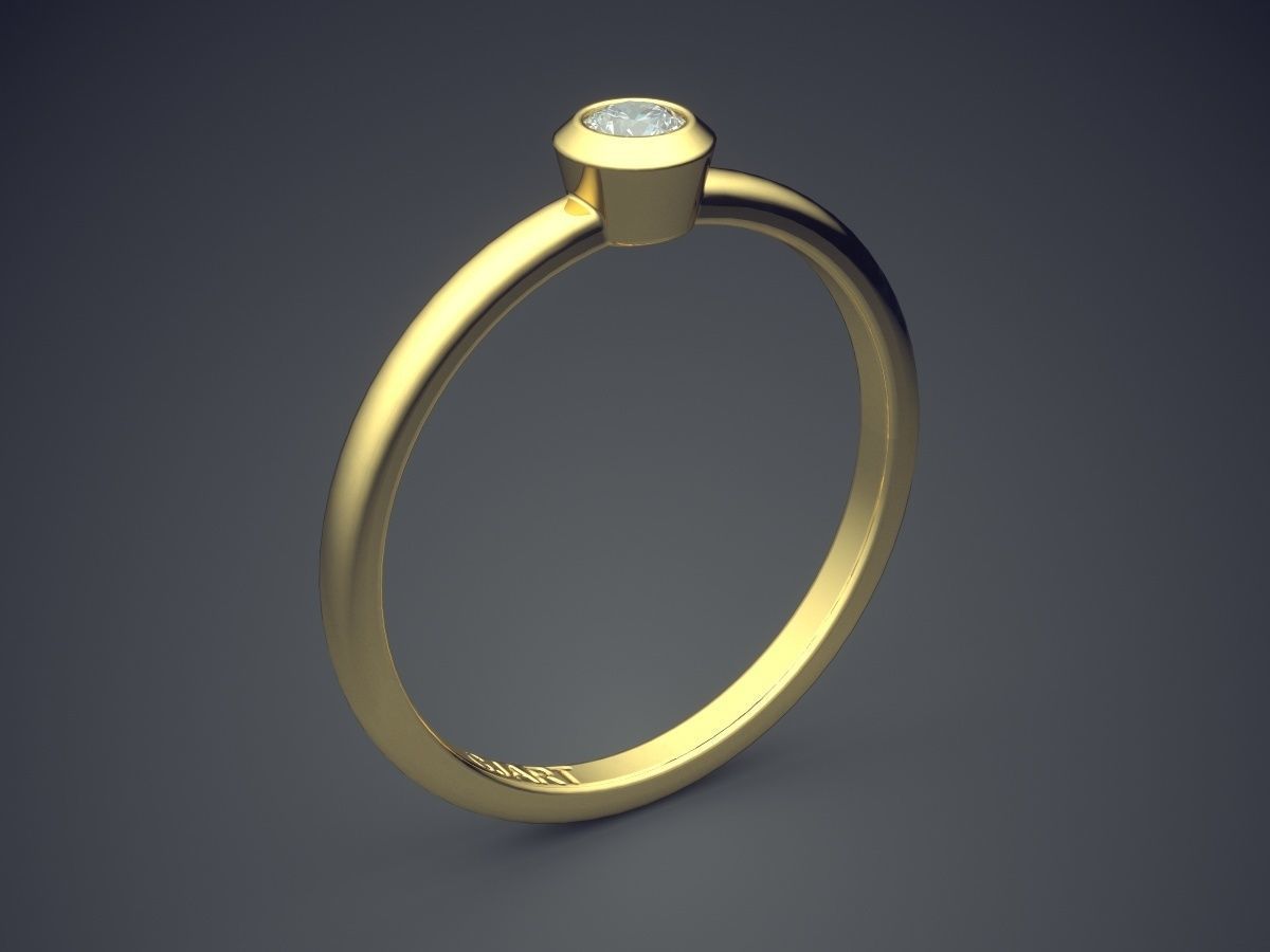 Ring With Diamond Gjart A-198 3D print model