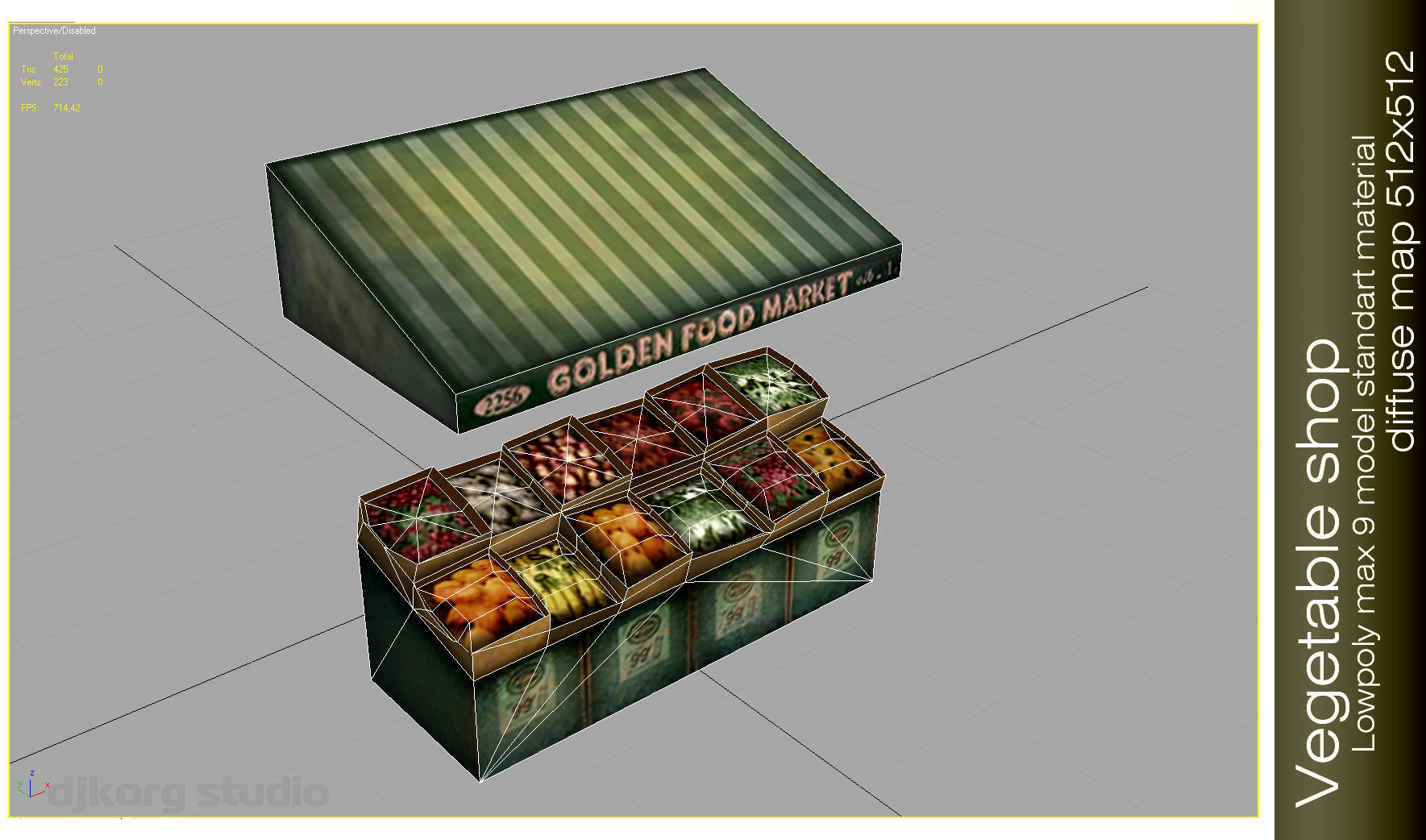 Vegetable shop Low-poly 3D model