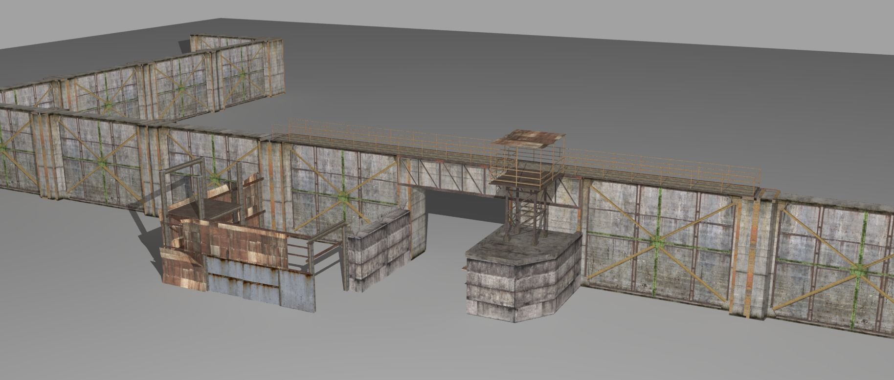 3D asset Military wall CGTrader