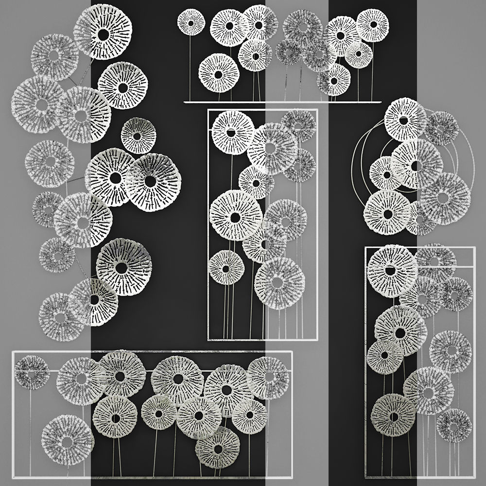 Silver Wall art Sculpture 3D model CGTrader