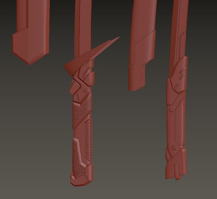 Genji swords Sentai skin 3D model 3D printable | CGTrader