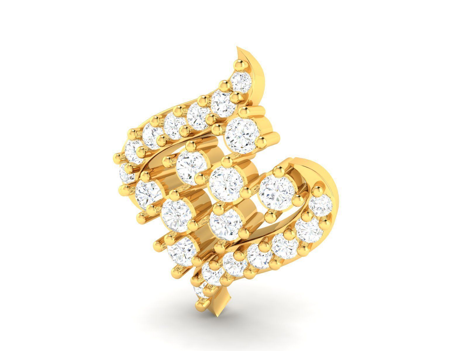 Gold Pendant With Diamonds 139 3D print model