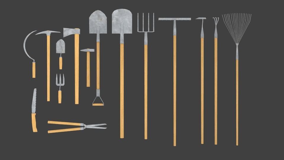 Garden tools free VR / AR / lowpoly 3D model CGTrader