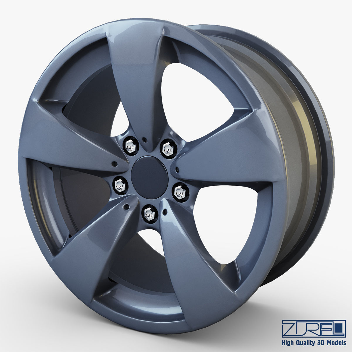 Style 138 wheel ferric gray Mid Poly Low-poly 3D model
