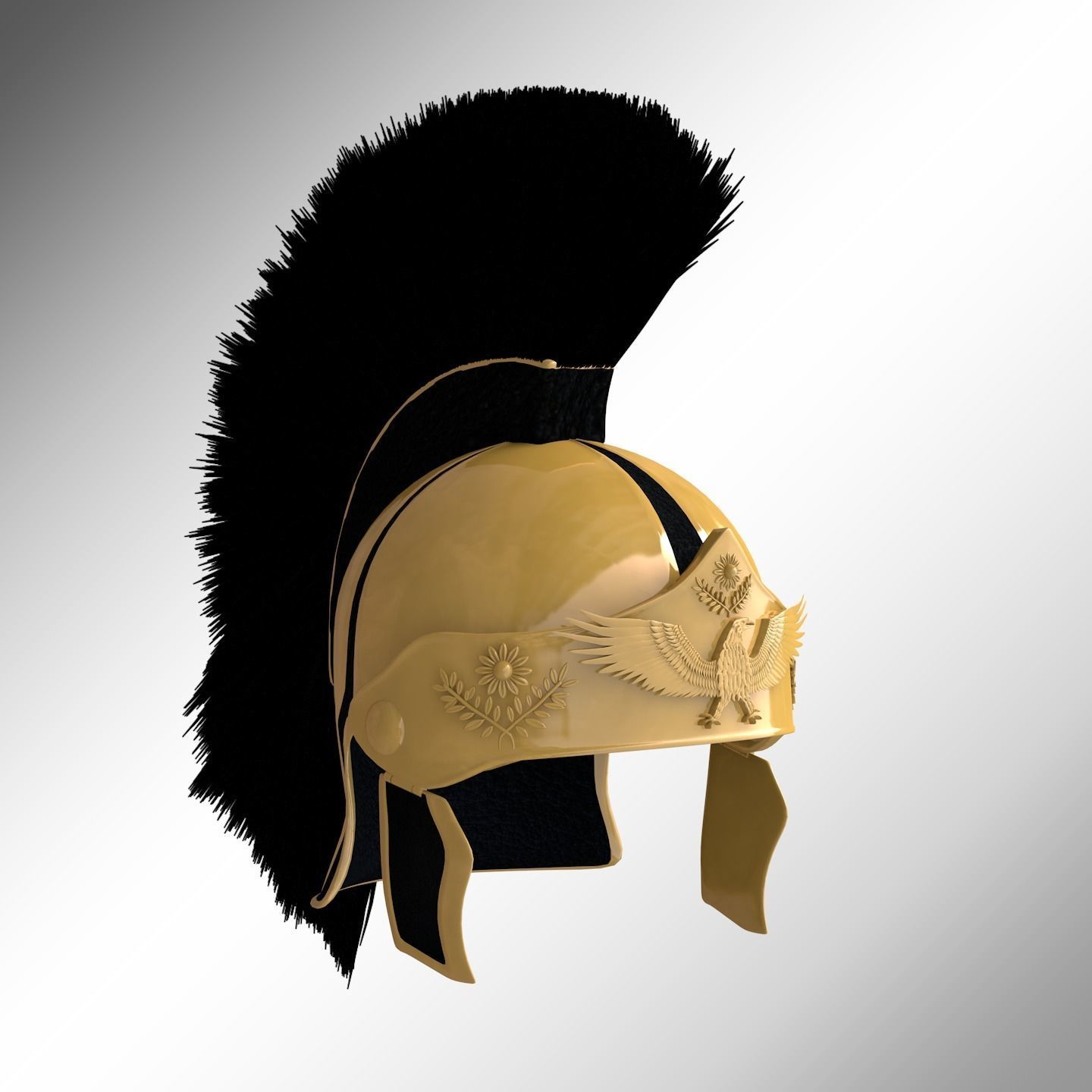 Gold Roman Helmet with plume