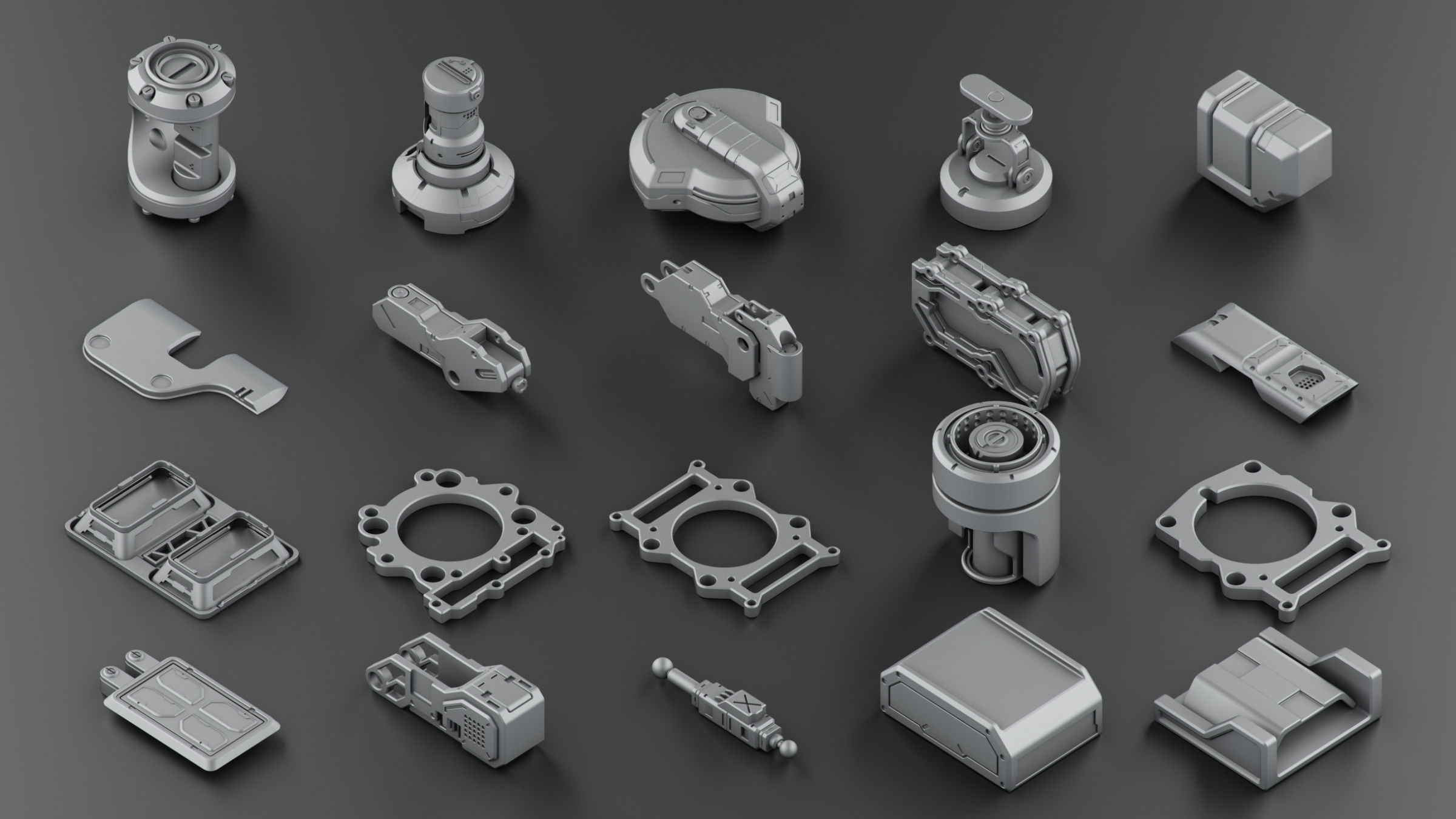 Hard Surface KitBash Volume 2 3D model CGTrader