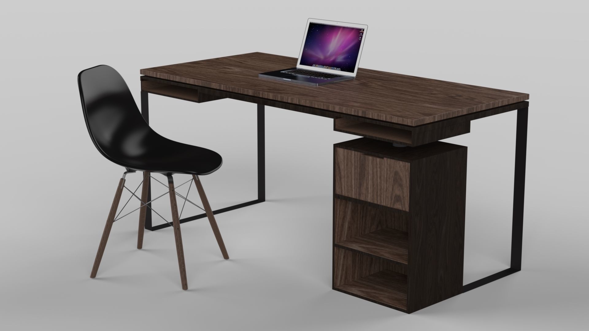 Modern Desk made of wood and metal