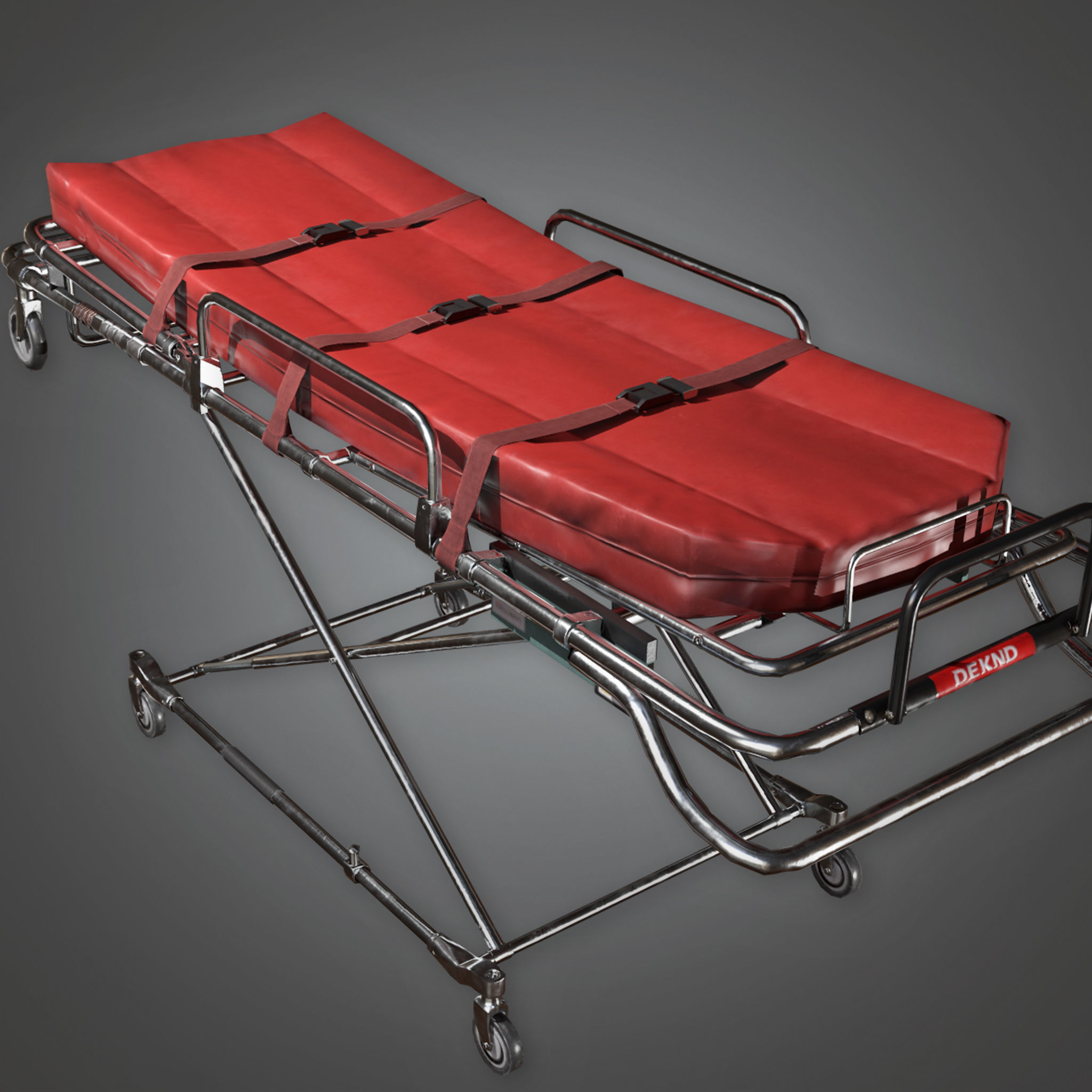3D model HPL Hospital Gurney PBR Game Ready VR / AR / lowpoly CGTrader