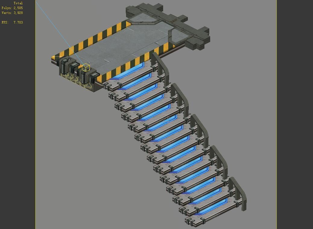 Spacelander Stairs Spaceship Building - Stairs 10 3D model | CGTrader