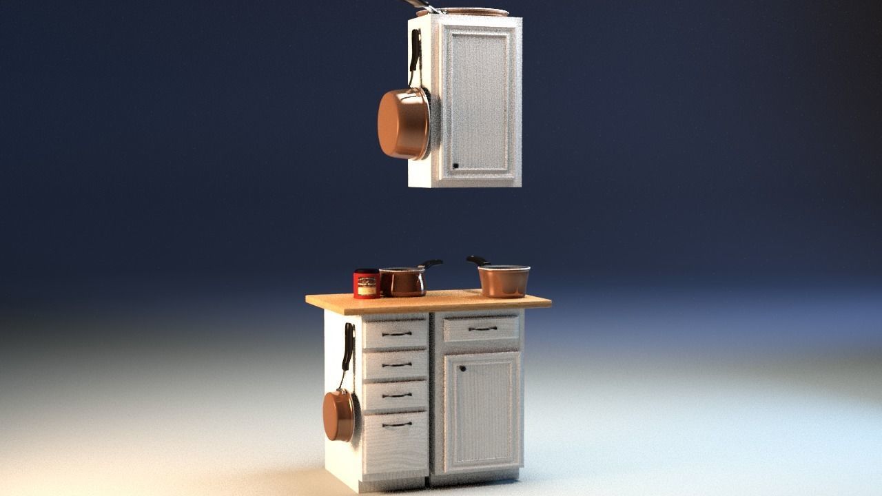 basic kitchen free 3D model CGTrader