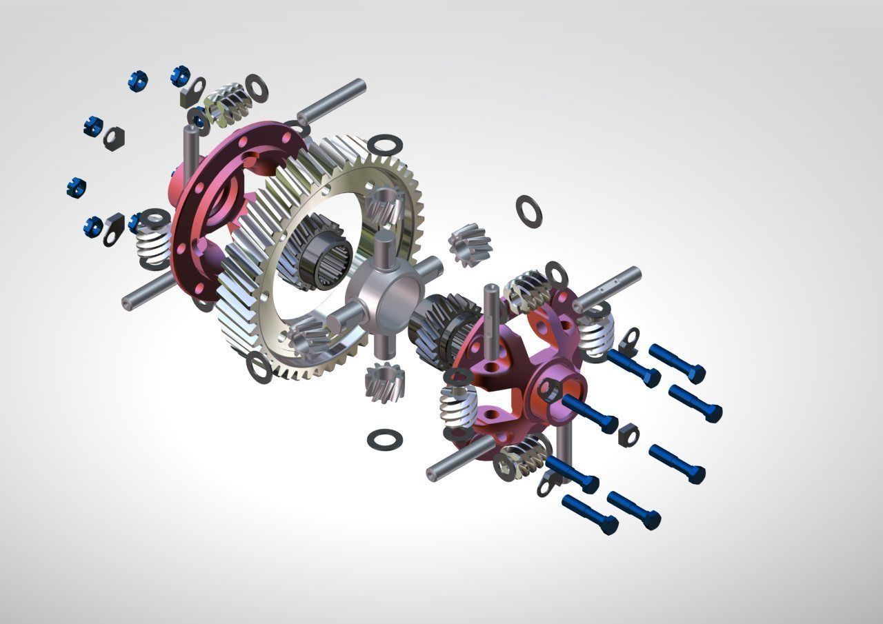 Worm and screw differential 3D model CGTrader