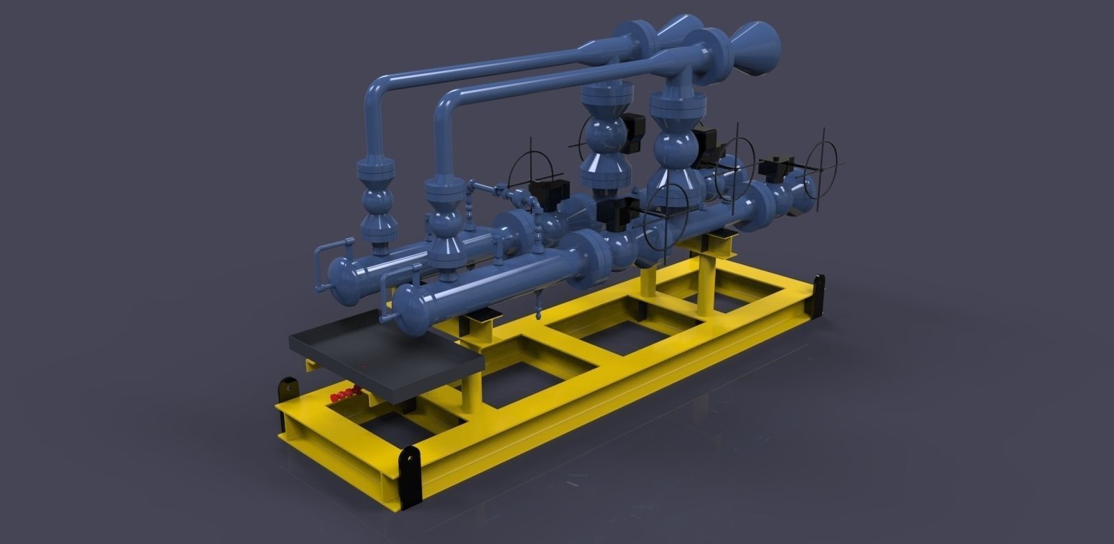 Pig launcher skid free 3D Model DWG IGE IGS IGES