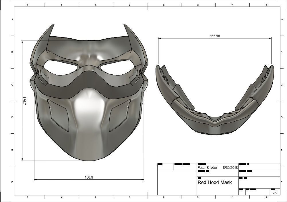 Red Hood Mask 3D model 3D printable | CGTrader