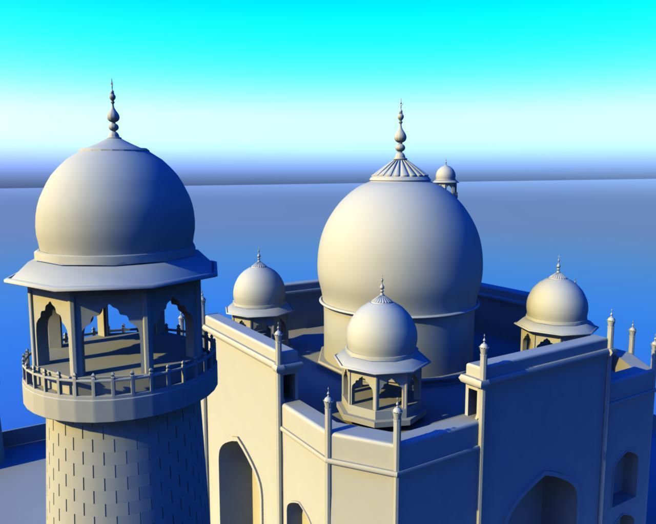 The great Taj Mahal with fountain 3D model CGTrader