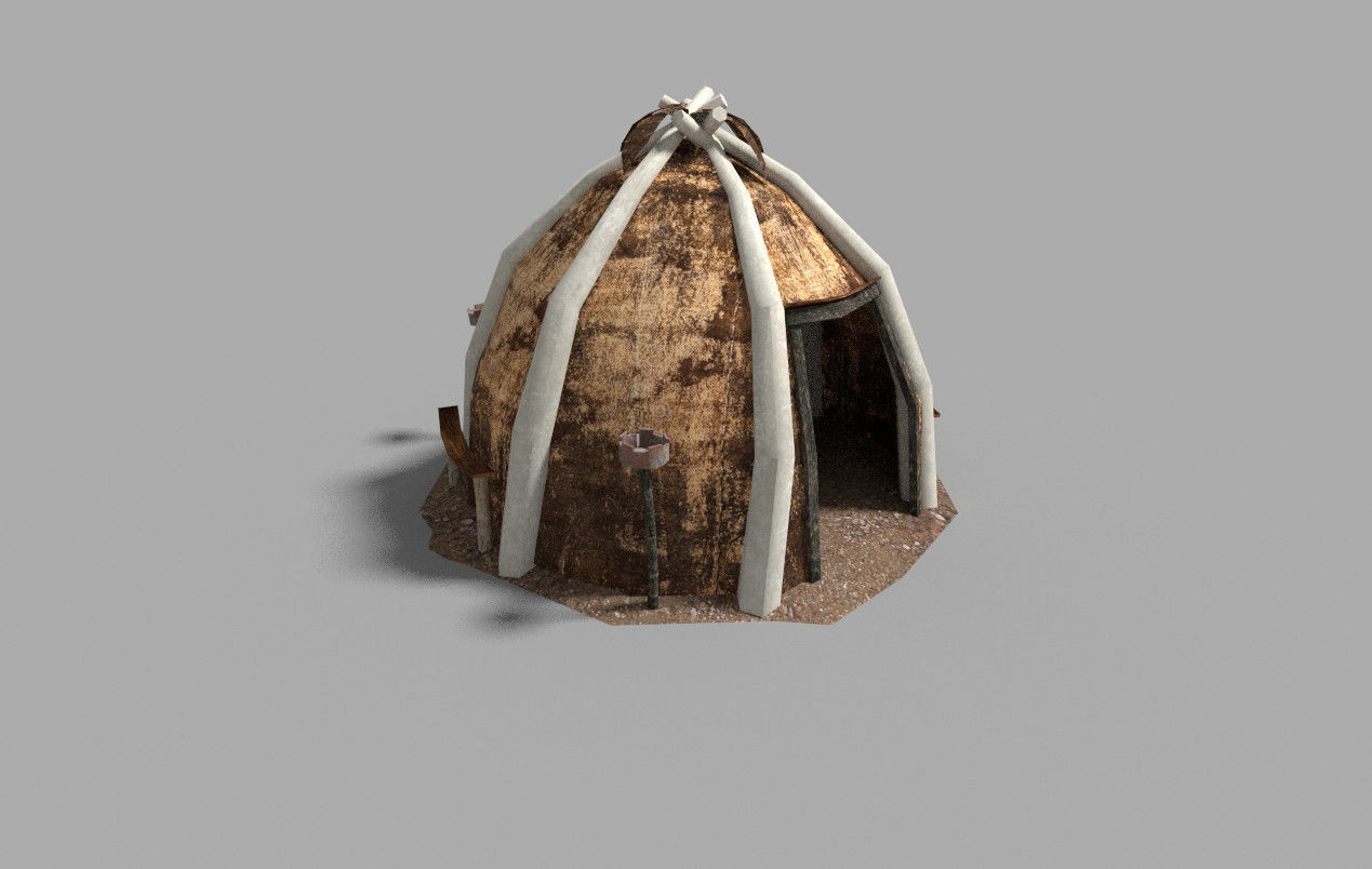 low poly medieval tent
