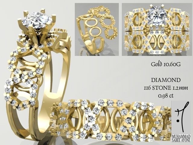 Gold Ring 3D print model 3D print model