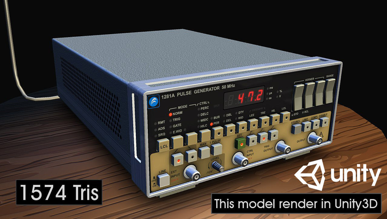 Electronic Instrumentation Pulse Generator Low-poly 3D model