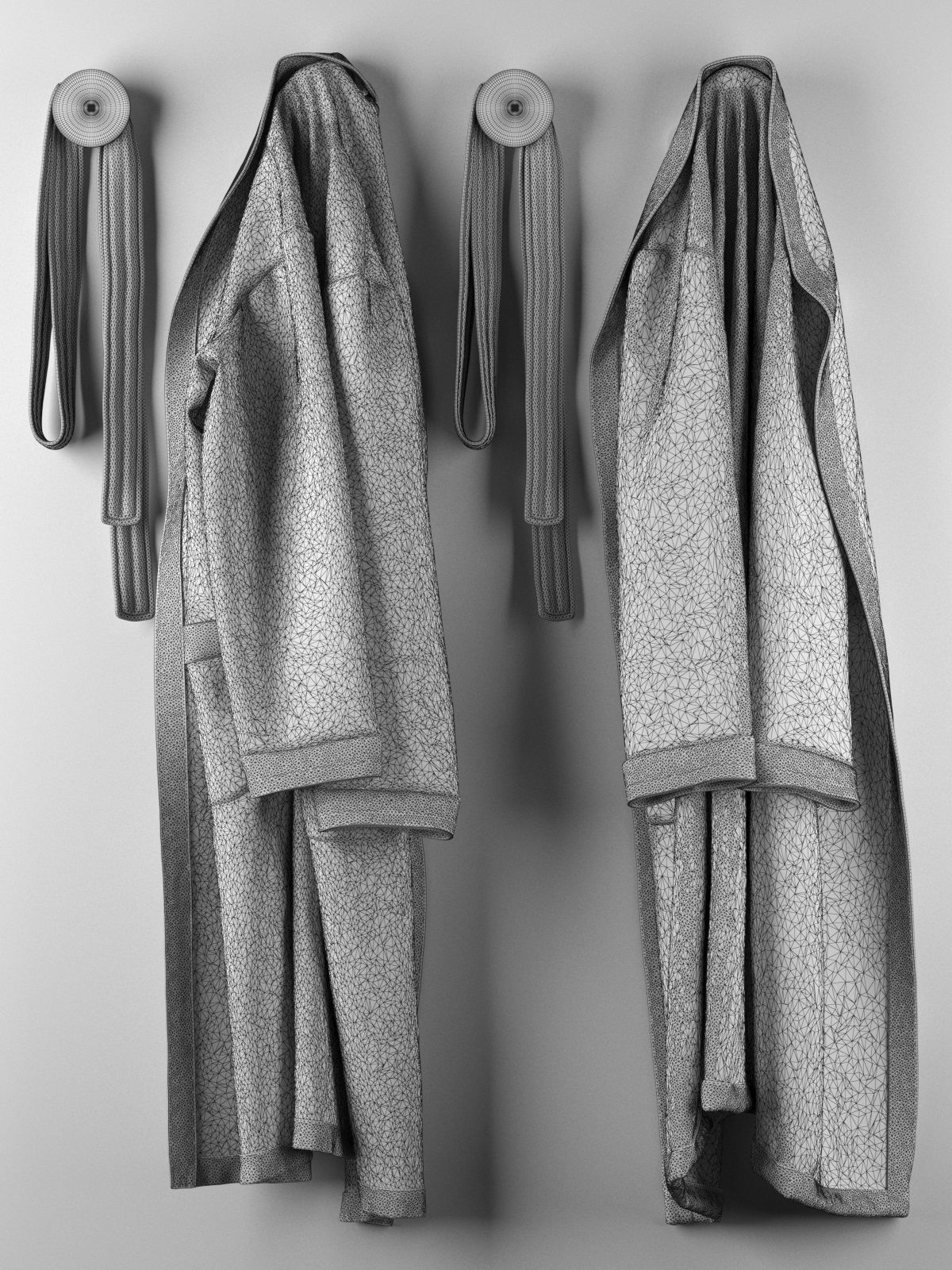 Hanging Bathrobes 2 3D model CGTrader