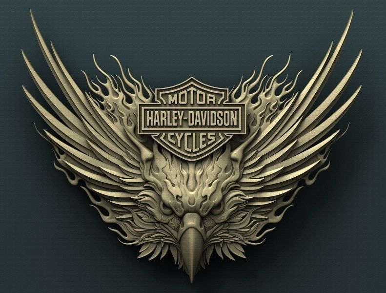 3d STL Model for CNC Router Harley Davidson